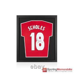Framed Paul Scholes Signed Manchester United Shirt Home, 1999-00 Compact