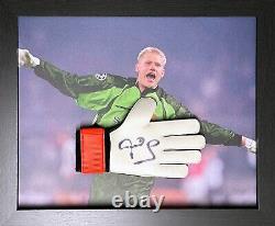 Framed Peter Schmeichel Signed Adidas Glove Football & Proof Manchester United