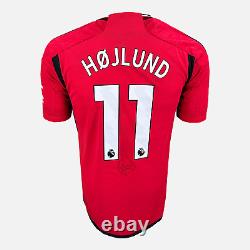 Framed Rasmus Hojlund Signed Manchester United Shirt Home 2023-24 Modern