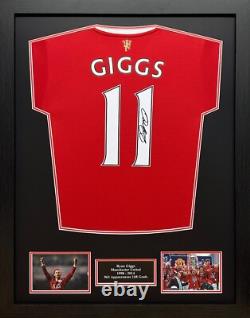 Framed Ryan Giggs Manchester United Signed Football Shirt See Proof & Coa