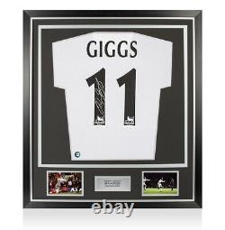 Framed Ryan Giggs Signed Manchester United Away Football Shirt Retro Number 11