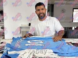 Framed Sergio Kun Aguero Signed Manchester City Football Shirt With Proof & Coa