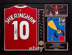 Framed Teddy Sheringham Signed Manchester United Shirt & Champions League Medal