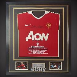 Framed Wayne Rooney Manchester United Stats Hand Signed Shirt £285 With COA