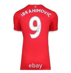 Framed Zlatan Ibrahimovic Signed Manchester United Shirt Home, 2021-22 Premiu
