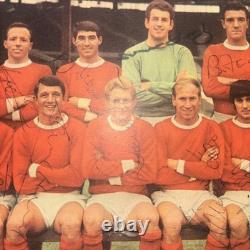 Fully Signed Original Manchester United Team Card Inc Best, Charlton Law, Stiles