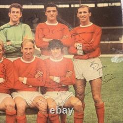 Fully Signed Original Manchester United Team Card Inc Best, Charlton Law, Stiles