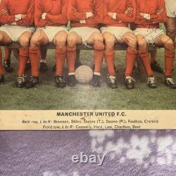 Fully Signed Original Manchester United Team Card Inc Best, Charlton Law, Stiles