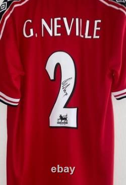 GARY NEVILLE Signed Manchester United 1999 Shirt Man Utd u MUFC PROOF