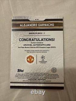 Garnacho Signed Manchester United 01/10 First Print Rare Card Topps Museum