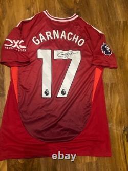 Garnacho Signed Manchester United Home Shirt With COA Included