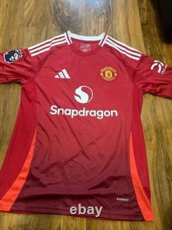 Garnacho hand signed Manchester United home shirt with Coa included