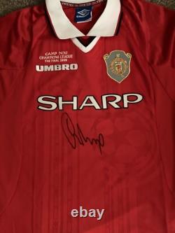 Garry Neville Signed Manchester United 1999 Champions League Shirt -Reproduction
