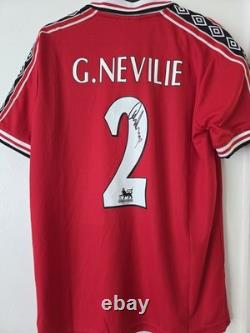 Gary Neville Manchester United Signed 99 Home Prem Shirt Gary Neville Manchester United Signed 99 Home Prem Shirt
