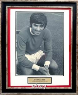 George Best Man Utd Legend, Guaranteed Hand Signed Framed 50cmx40cm Photo & COA