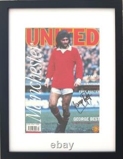 George Best, Man Utd Legend, Hand Signed Framed 40cm x 30cm Magazine Cover & COA