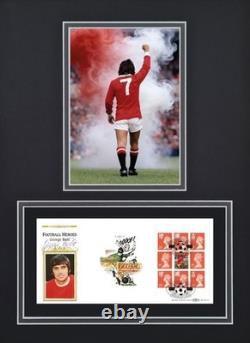George Best Man Utd Legend, Hand Signed Framed 40x30cm FDC First Day Cover & COA