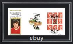 George Best Man Utd Legend, Hand Signed Framed 40x30cm FDC First Day Cover & COA