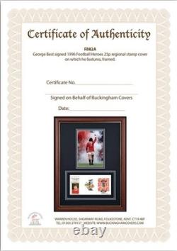 George Best Man Utd Legend, Hand Signed Framed 40x30cm FDC First Day Cover & COA