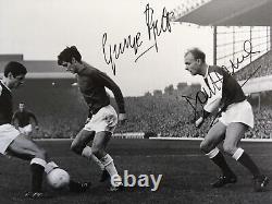 George Best Manchester United & Don Howe Arsenal Dual Hand Signed Autographs COA