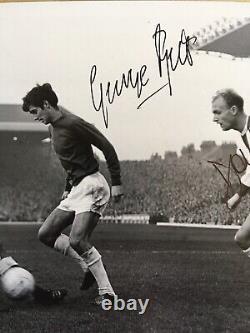 George Best Manchester United & Don Howe Arsenal Dual Hand Signed Autographs COA