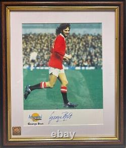 George Best Manchester United, N. Ireland 100% Hand Signed Framed Photo & COA