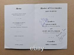 George Best Manchester United / Northern Ireland Legend Hand Signed Dinner Menu