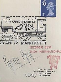 George Best SIGNED Autograph First Day Cover FDC 70 Years Manchester United