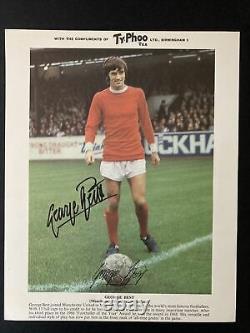 George Best Signed 1968 Manchester United Card Hand Signed Typhoo Tea Card