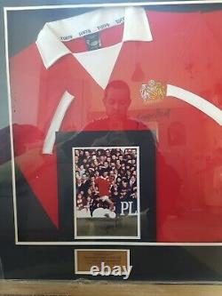 George Best and Dennis Law Signed & Framed Manchester United Shirt Presentation