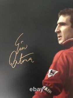 Giant Manchester United Signed & Framed Eric Cantona Poster SUPERB ITEM £129