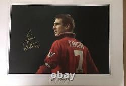 Giant Manchester United Signed & Framed Eric Cantona Poster SUPERB ITEM £129