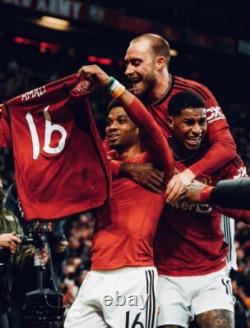 Hand Signed AMAD DIALLO Manchester United Football Home Shirt COA