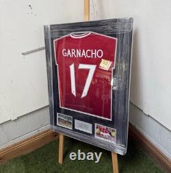 Hand Signed Alejandro Garnacho Manchester United Framed Shirt With COA