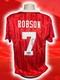 Hand Signed BRYAN ROBSON Manchester United Retro Home Shirt Proof