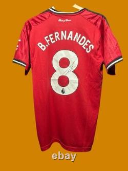 Hand Signed Bruno Fernandes 25/26 Manchester United Home Shirt Proof