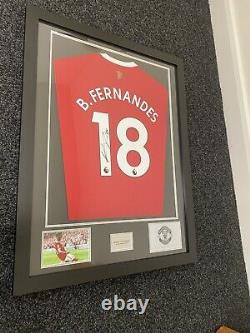 Hand Signed Bruno Fernandes Shirt Display With Proof Manchester United