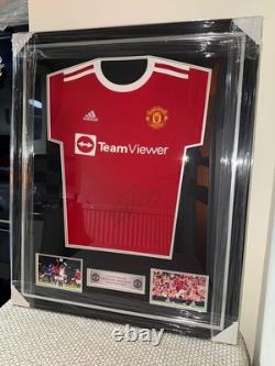 Hand Signed Cristiano Ronaldo Manchester United 21/22 Home Shirt Deluxe Framed