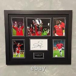 Hand Signed Dwight Yorke Champions League Treble 99 Manchester United + Coa