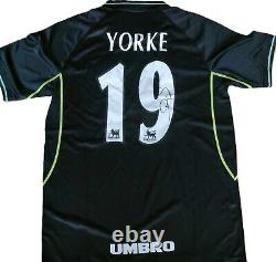 Hand Signed Dwight Yorke Number 19 Manchester United Away Shirt With COA