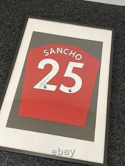 Hand Signed Jadon Sancho Shirt Framed Memorabilia Manchester United