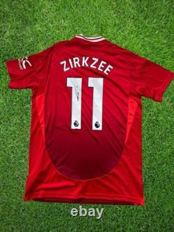 Hand Signed Joshua Zirkzee Manchester United 24/25 Home/away Shirts Proof