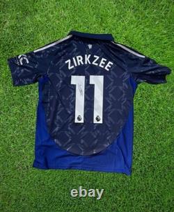 Hand Signed Joshua Zirkzee Manchester United 24/25 Home/away Shirts Proof