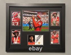 Hand Signed Kobbie Mainoo Club Card Framed And Mounted Display Manchester United