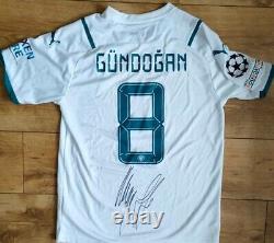 Hand Signed Manchester City Ilkay Gundogan Name & Number Shirt