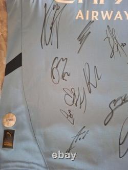 Hand Signed Manchester City Squad Signed Shirt With Club Coa Hand Signed Manchester City Squad Signed Shirt With Club Coa