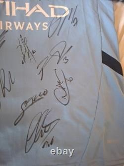 Hand Signed Manchester City Squad Signed Shirt With Club Coa Hand Signed Manchester City Squad Signed Shirt With Club Coa