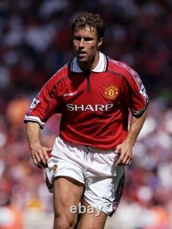 Hand Signed RONNY JOHNSEN Manchester United Retro Home Shirt Rare Proof