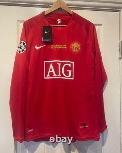 Hand Signed Ryan Giggs Manchester United Long Sleeve 2008 Ucl Winners Shirt