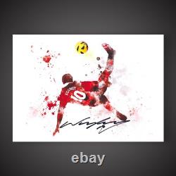 Hand Signed Wayne Rooney Art Print Manchester United £99 With COA
